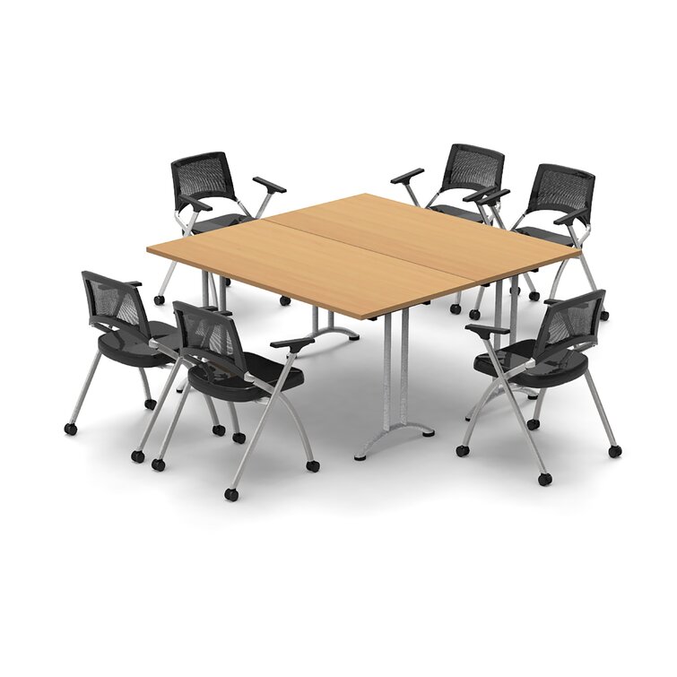 6 Person Conference Meeting Tables with 6 Chairs Complete Set